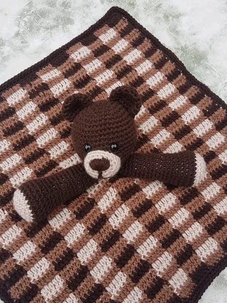 Crochet Bear Lovey Pattern, Baby Security Blanket PDF Pattern - Crafting Happiness product image (6)