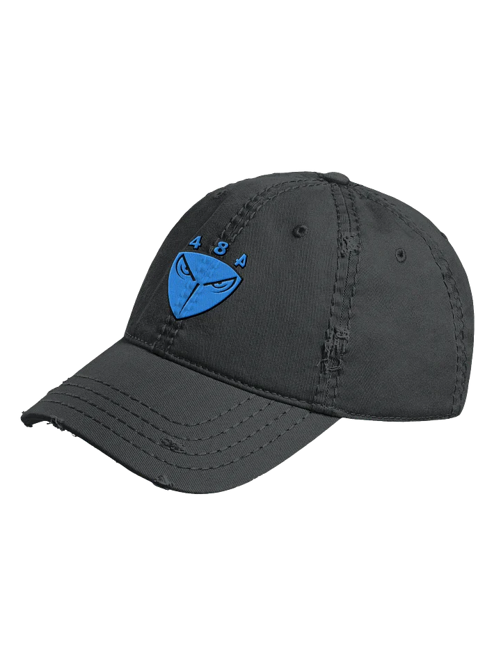 484 Face Logo Distressed Dad Hat-Embroidered with Black Outline product image (2)