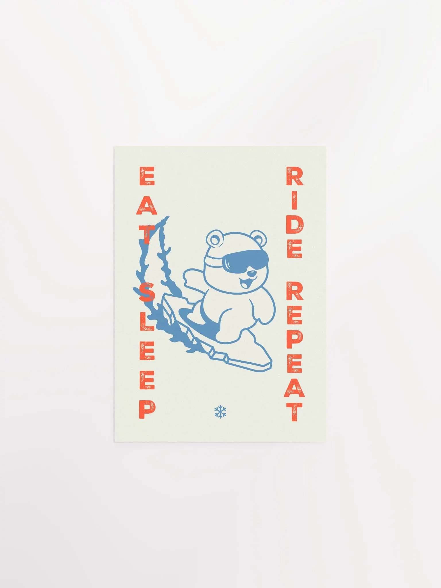 Anime poster: Eat, sleep, ride, repeat / Bear Surfer — sport poster, manga art print, Japanese space wall art, Japan poster, 80s print product image (6)