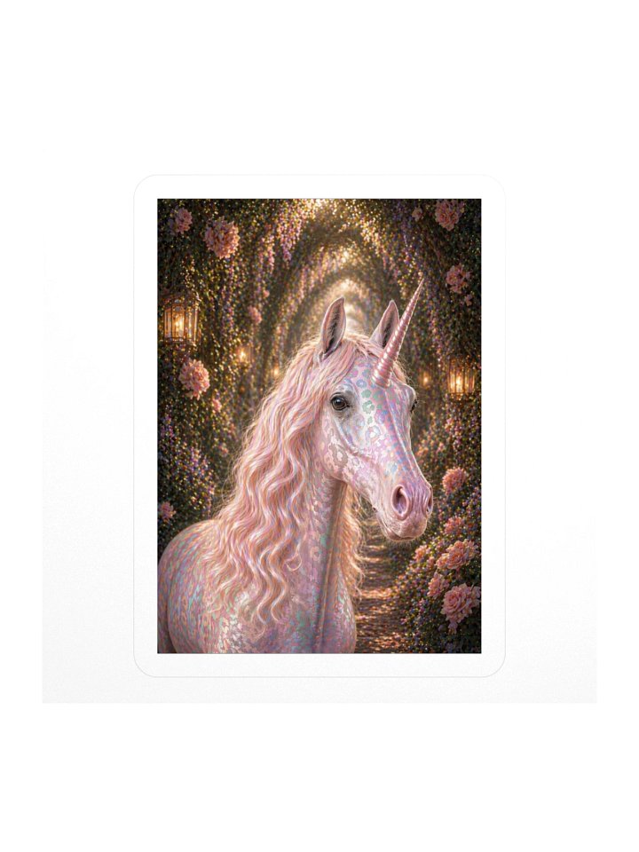 Iridescent Rose Garden Unicorn Sticker product image (1)