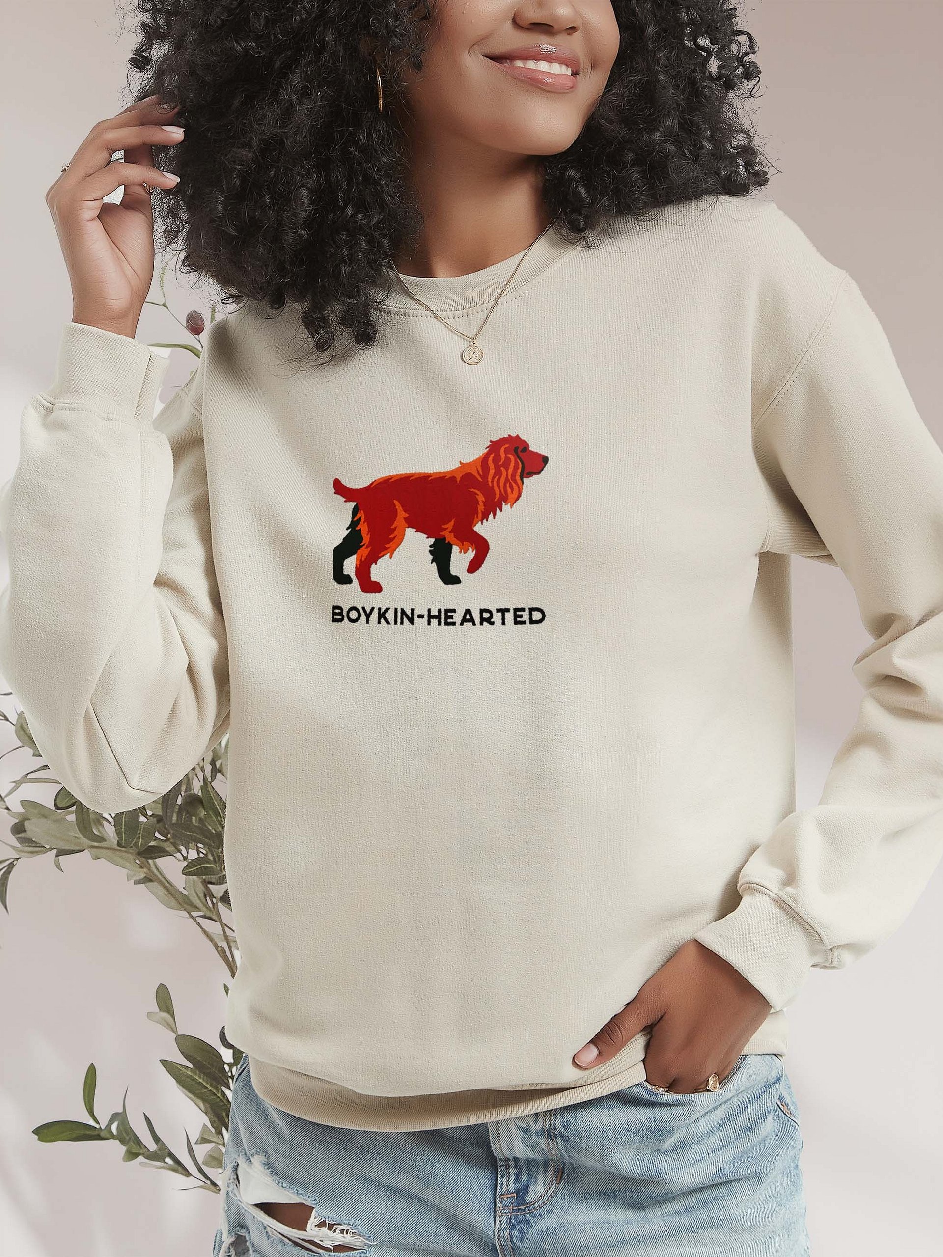 Boykin-Hearted Sweatshirt (Embroidered) of a Boykin Spaniel product image (2)