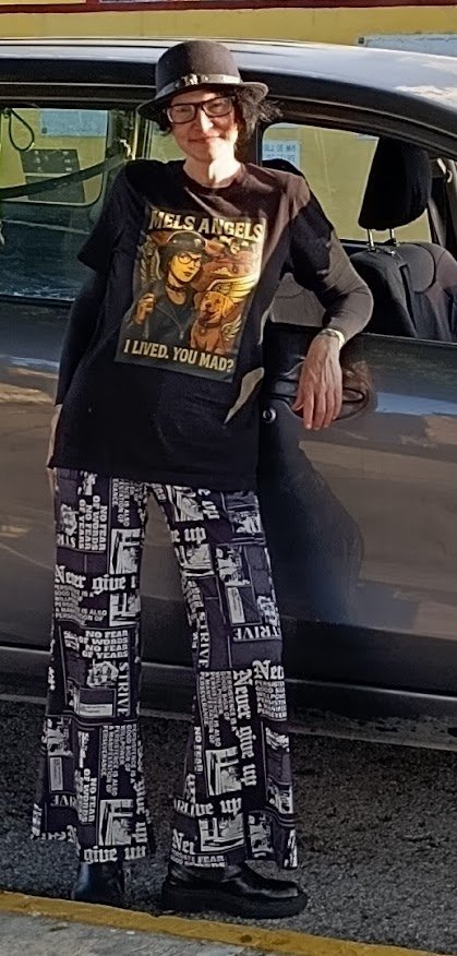 Original design- Mel’s Angels “I Lived. You Mad?” T-Shirt – Bella+Canvas Unisex Graphic Tee, Road-Worn Survivor Series product image (1)
