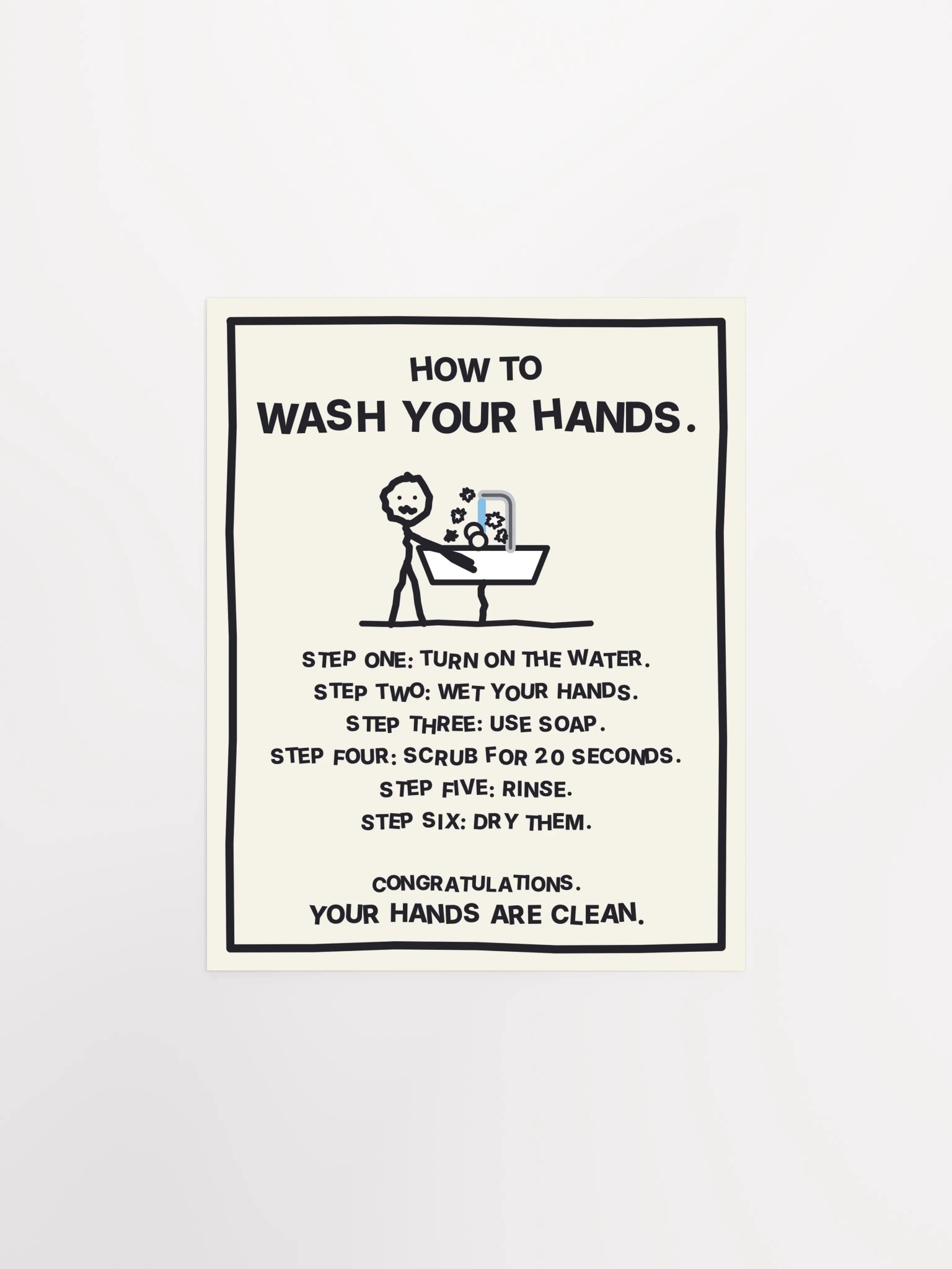 How to Wash Your Hands (Bathroom Sign) product image (25)