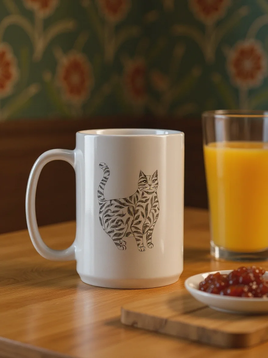 Leafy Feline Delight Mug product image (7)
