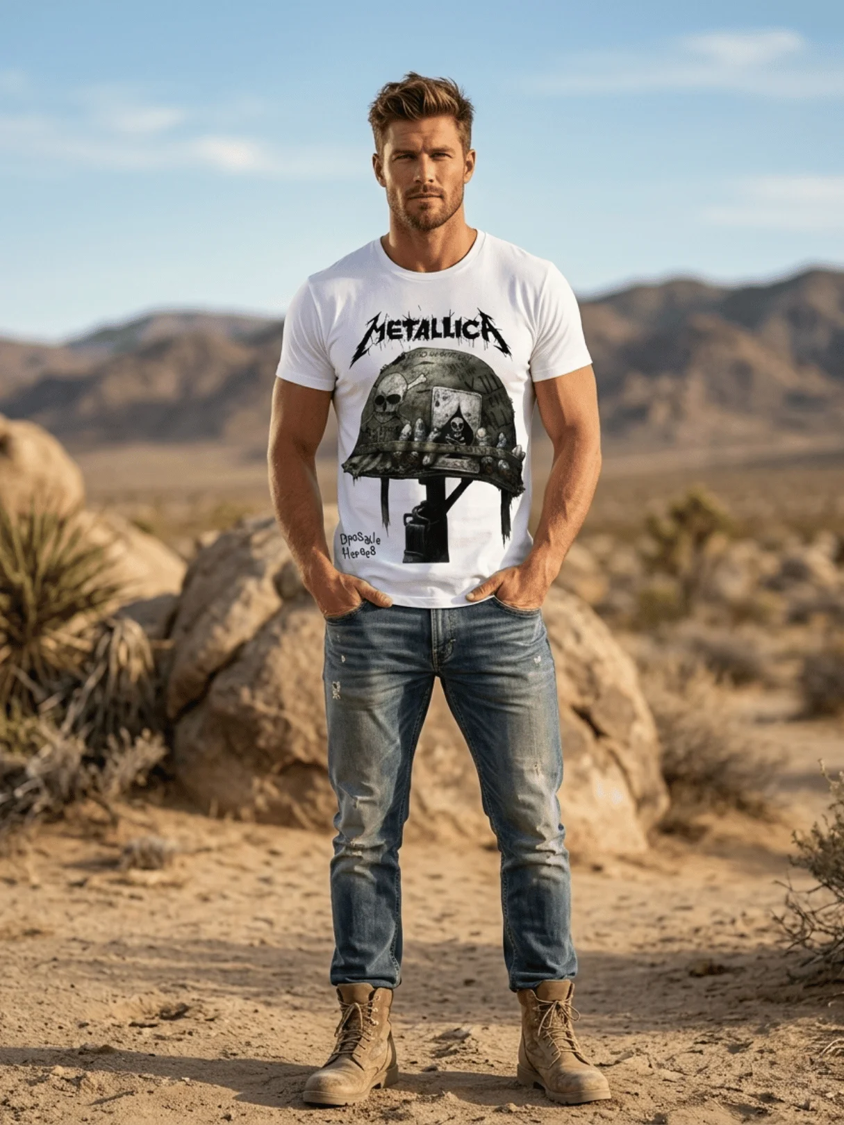 Metallica Disposable Heroes T-Shirt | Master of Puppets War Helmet Dark Art Graphic Tee | Cliff Burton Era Thrash Metal Collector Band Shirt product image (1)