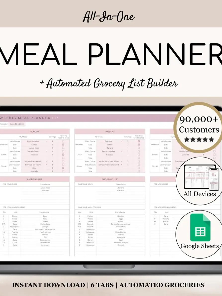 Meal Planner Template for Google Sheets product image (1)