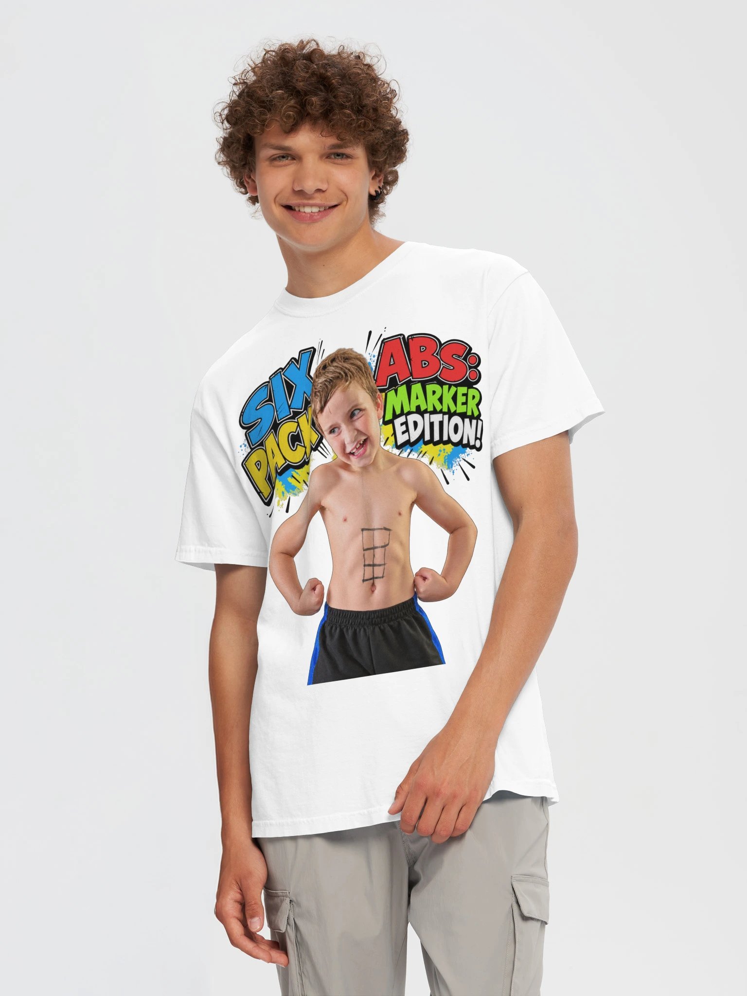 6 Pack Abs Black Marker Edition Heavy Weight T-Shirt product image (5)