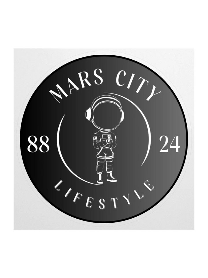 MARS CITY LIFESTYLE 8824 ASTRONAUT CIRCLE WITH BLACK BACKGROUND STICKER product image (1)