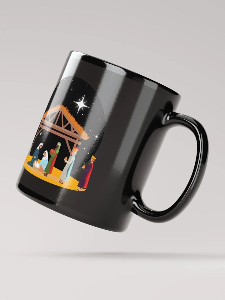Christmas Holiday Manger Nativity Scene - Black Mug product image (3)
