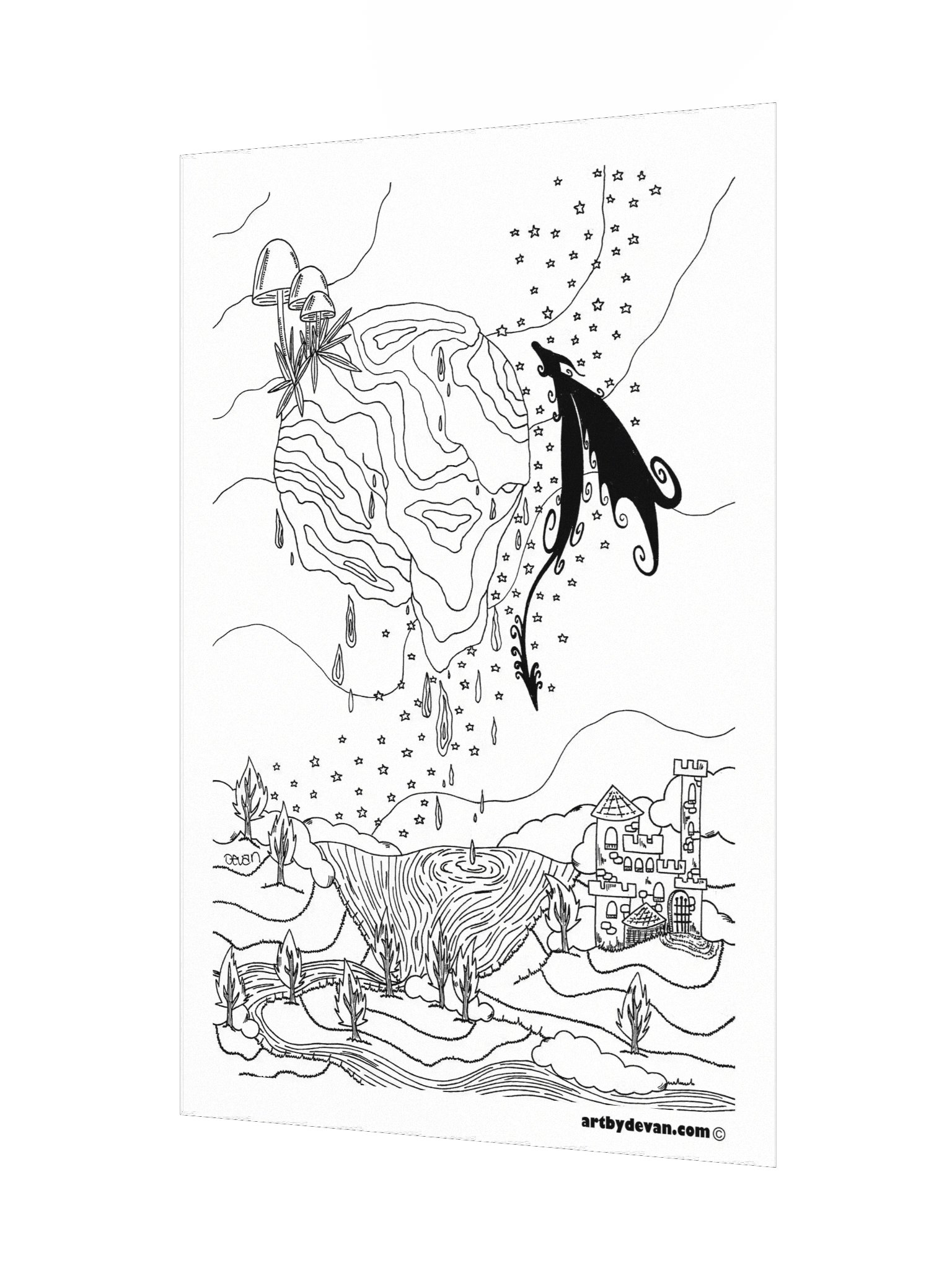 Color Your Own Art: Daydream Dragon product image (3)