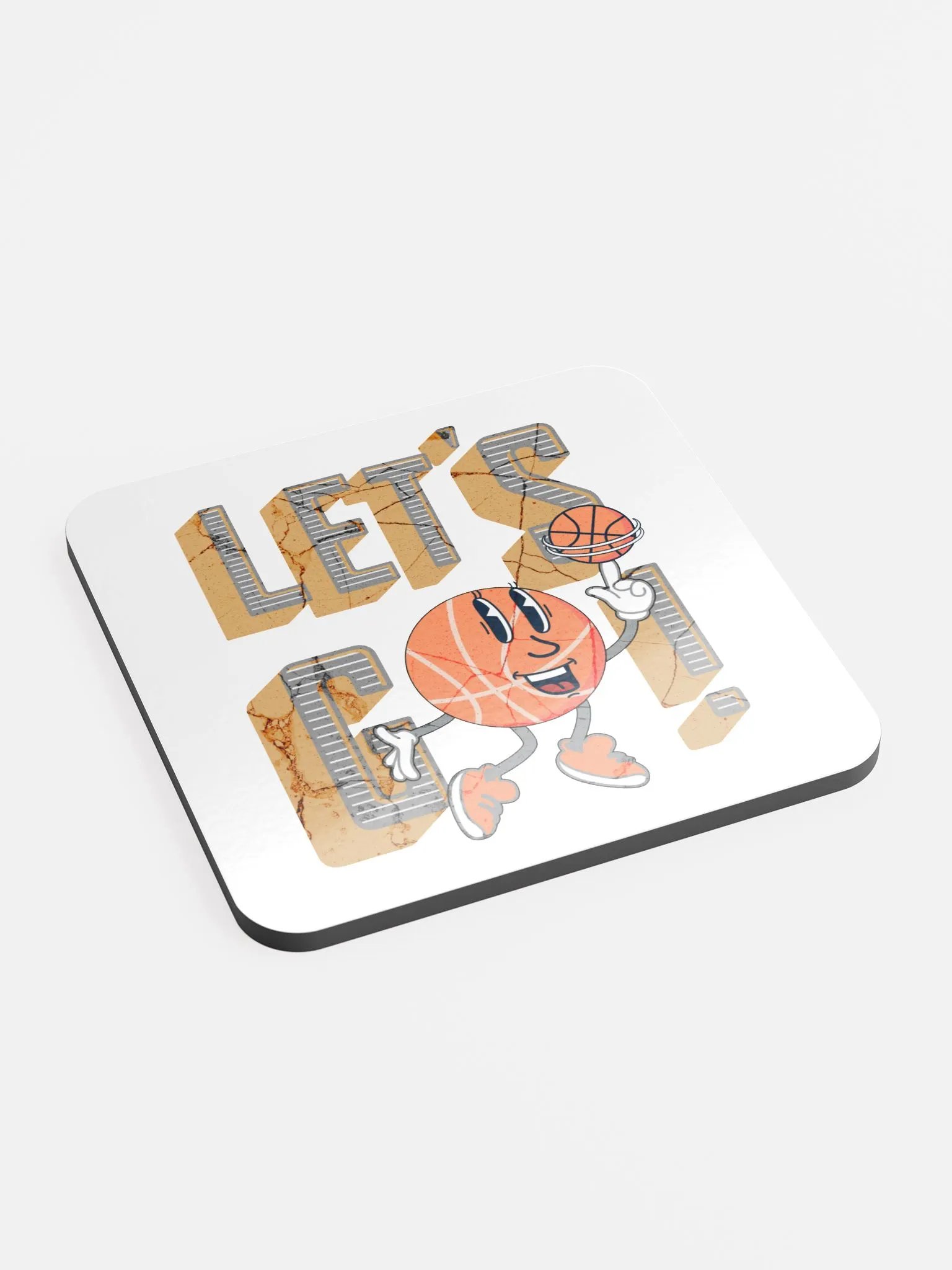 Lets Go Basketball Mascot Head Coaster product image (3)