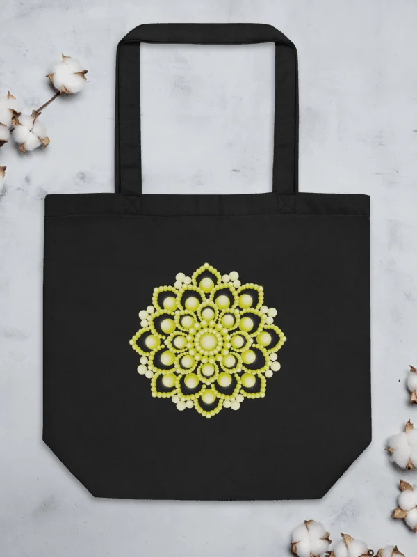 Yellow Flower Mandala Eco-Friendly Organic Tote Bag product image (2)