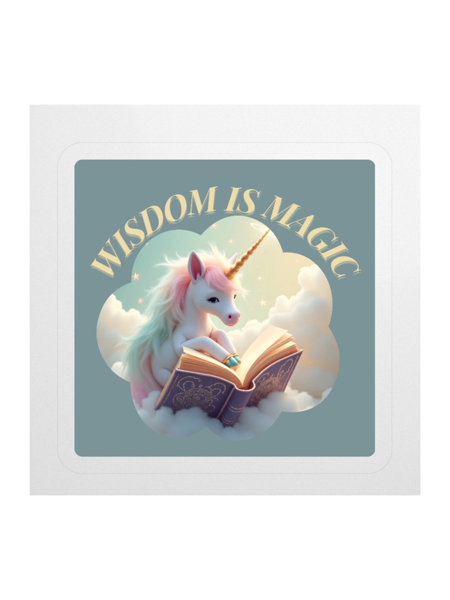 Wisdom Is Magic - Cute Unicorn Sticker product image (1)