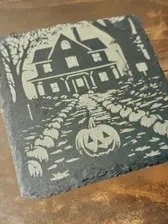 Vintage Halloween Engraved Slate Coasters, Set of 4, Round or Square product image (7)