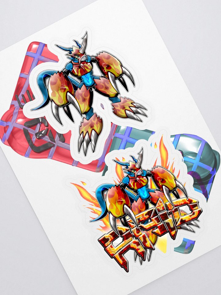 Flamedra Grid Kiss Cut Sticker Sheet with Background product image (1)