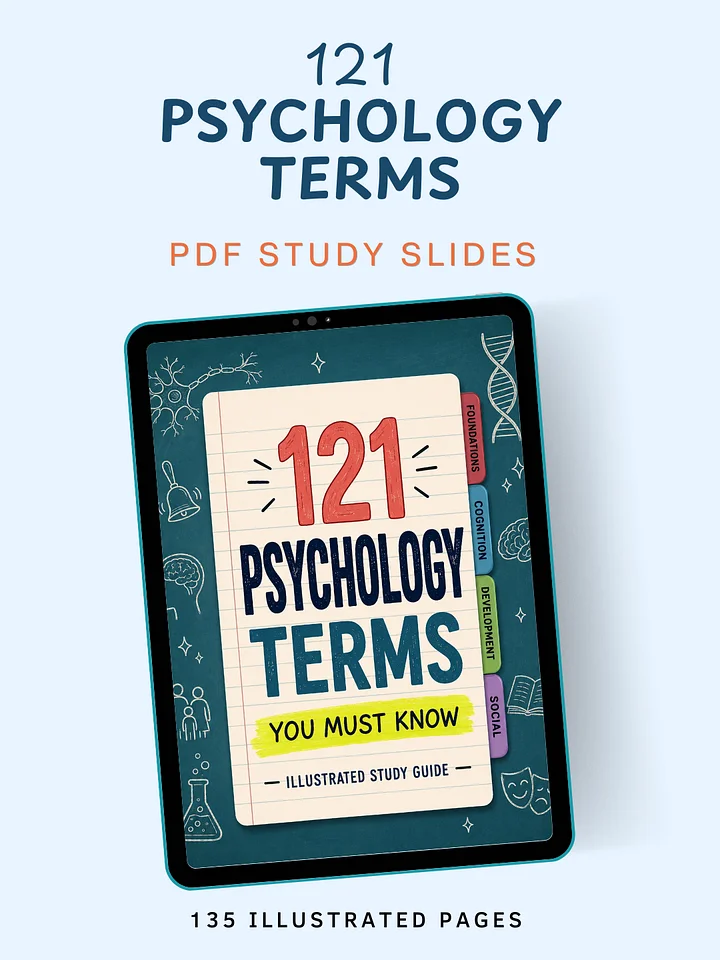 121 Psychology Terms Study Guide | Illustrated PDF product image (1)
