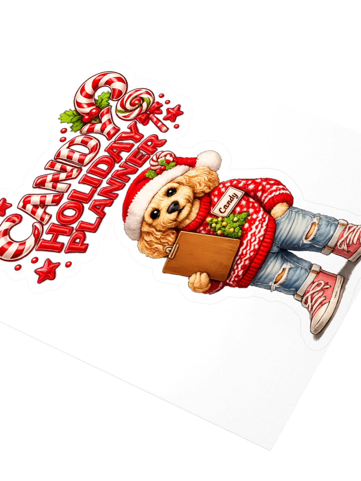 Candy Holiday Planner Dog Kiss Cut Sticker product image (3)