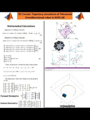 3d trajectory tracking macanum wheel mobile robot in Matlab  #matlab #robot #mecanum #wheel #education #stem #coding #python #engineering #control #learn #engrprogrammer #mobilerobot #robot 