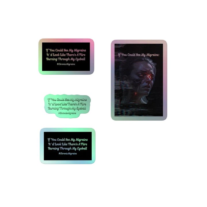 Migraines, Fire in My Eyeball, Holo Sticker Pack product image (2)