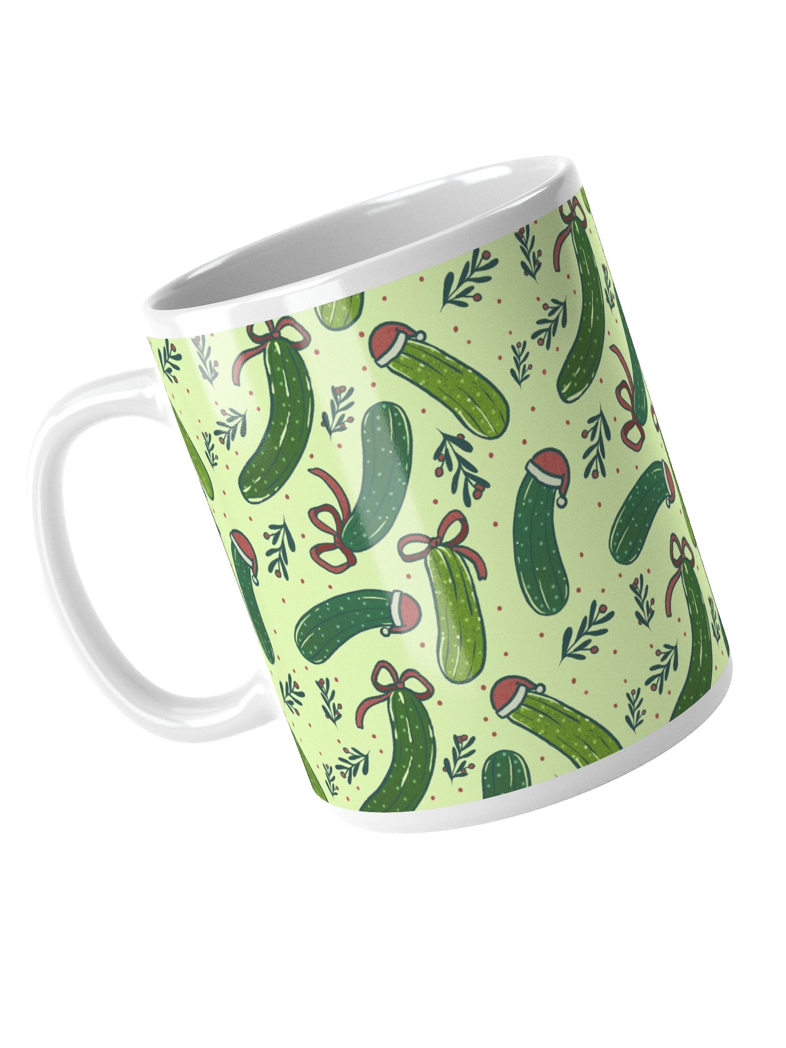 Funny Christmas Pickles Mug, Light Green product image (5)