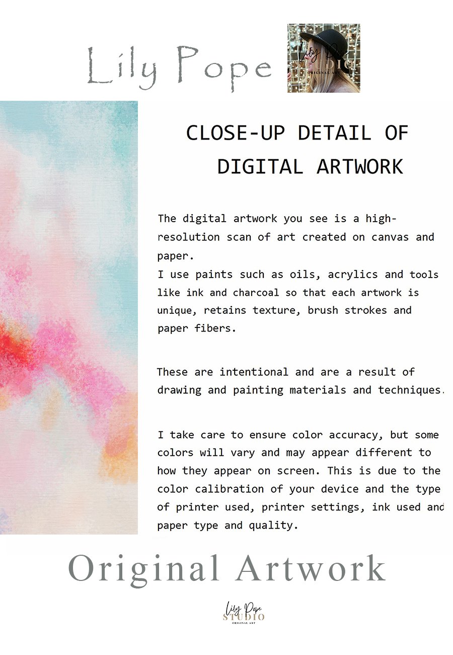 Pink, red and teal abstract painting print product image (46)