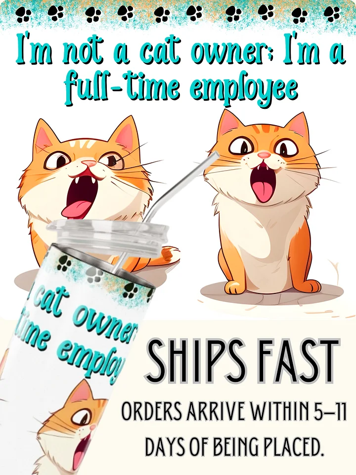 Meowtiful Full Time Employee Stainless Steel Tumbler product image (1)