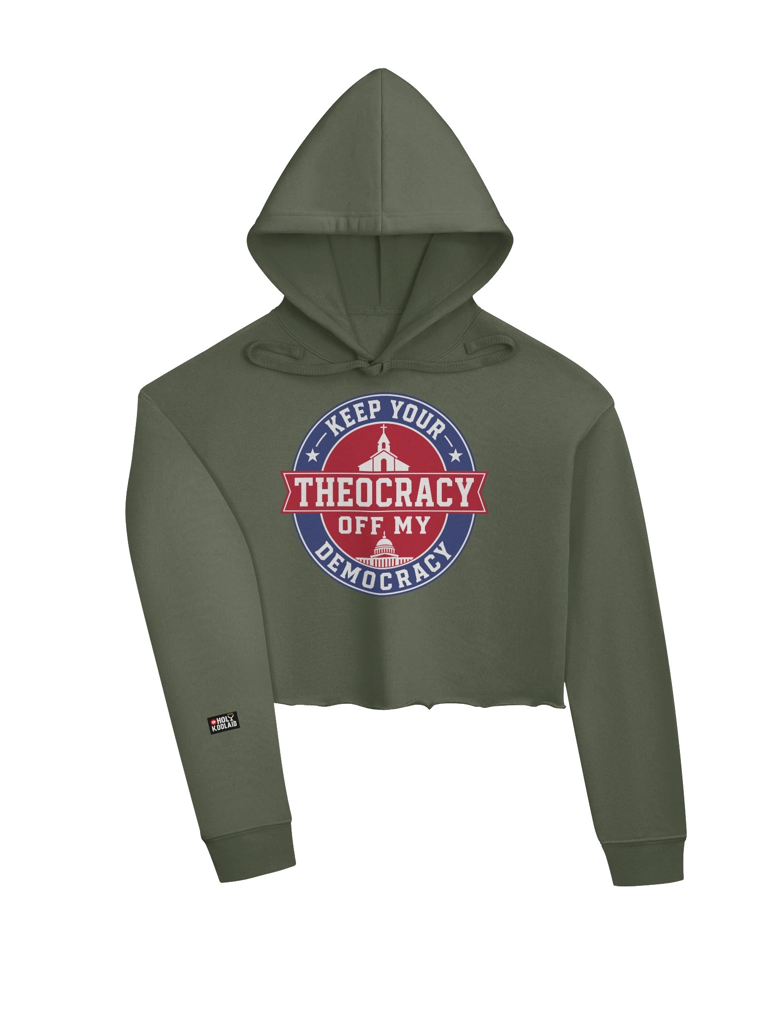Keep Your Theocracy Off My Democracy - Fleece Crop Hoodie product image (7)
