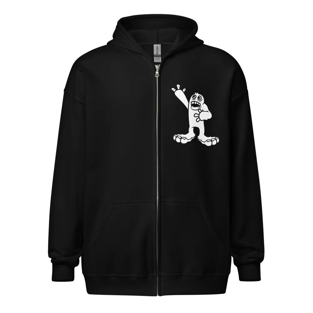 Mammott (White on Dark) Zip-up Hoodie product image (1)