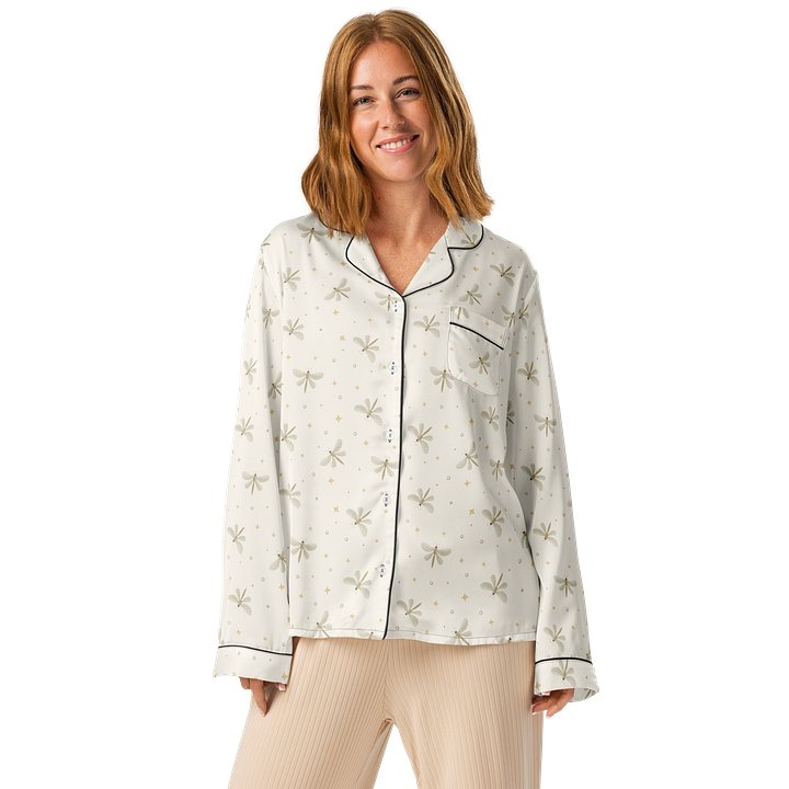 Serene Dragonflies Ladies Long Sleeved Pajama Top product image (1)