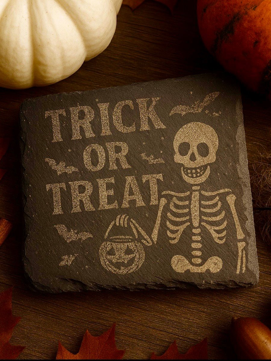 Halloween Engraved Slate Coaster Set - Spooky Fall Decor product image (7)