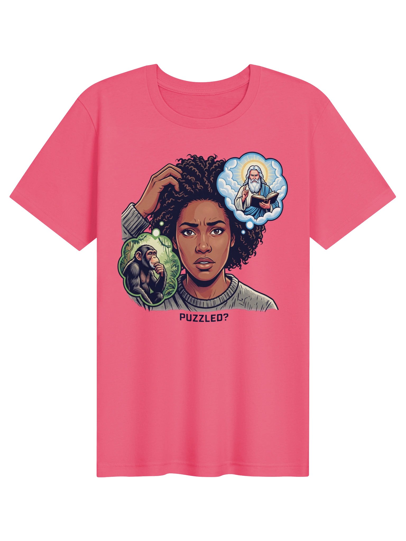 Puzzled about the Big Bang Theory vs Evolution Statement Tee product image (3)