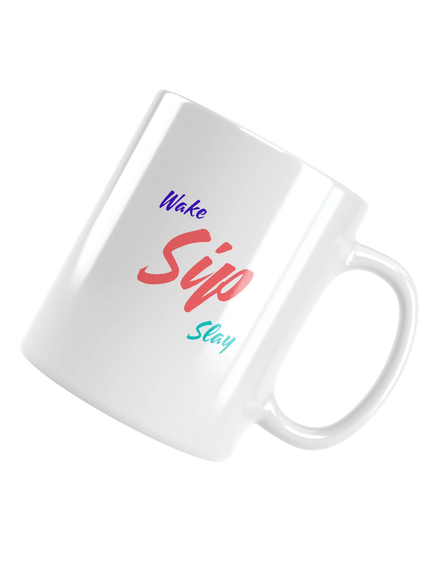 Sip Sip Podcast Double Script Logo White Glossy Mug product image (4)