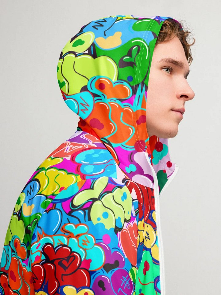 INDIE184 BUBBLE PATTERN ALL-OVER WINDBREAKER (UNISEX) product image (1)