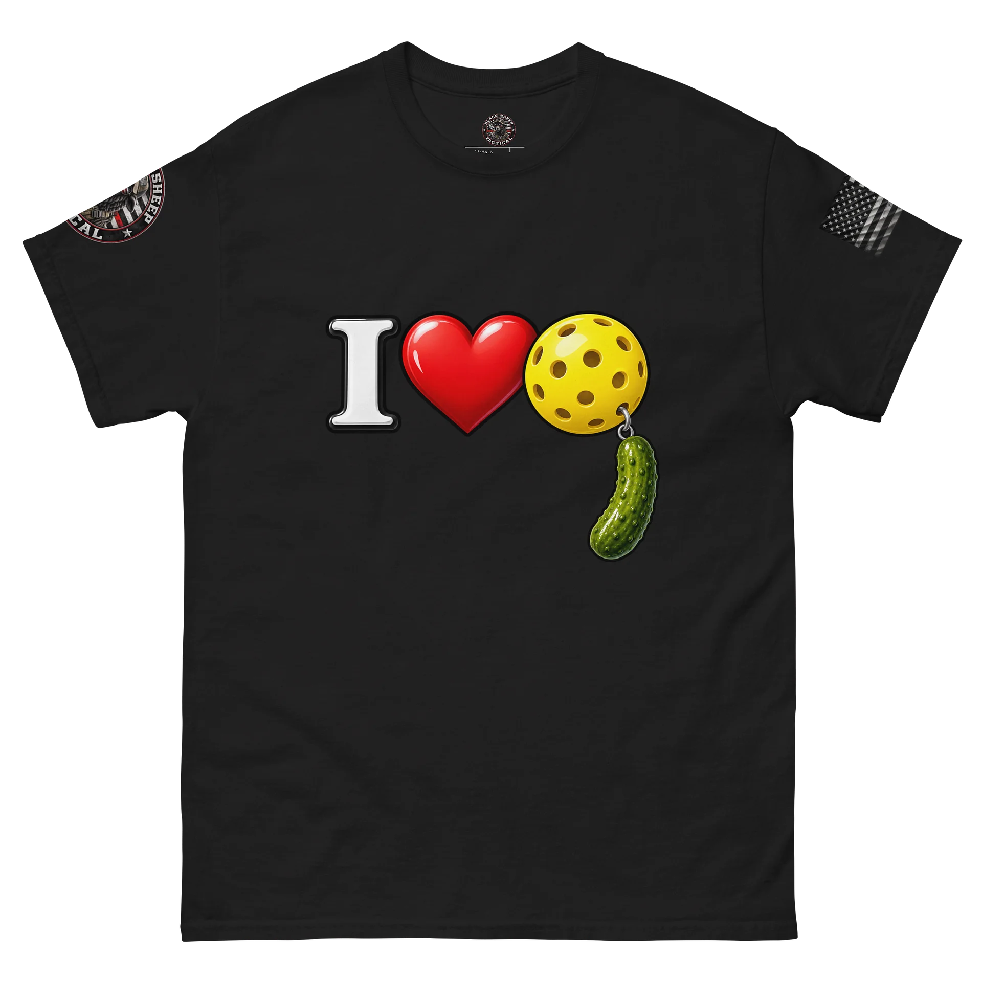Gildan unisex pickle ball black shirt product image (2)