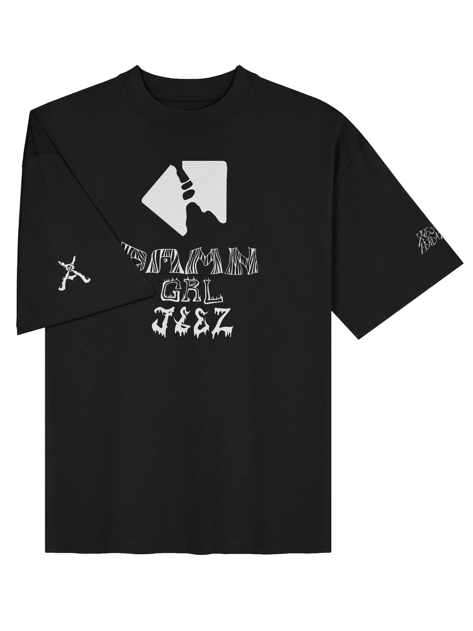 DAMN GRL JEEZ Xenon Braun Tee Black product image (3)
