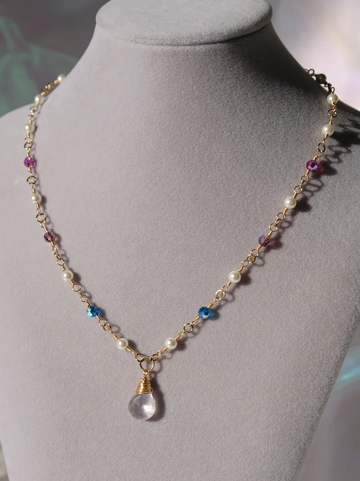 Bi pride - Rose quartz pendant necklace product image (1)