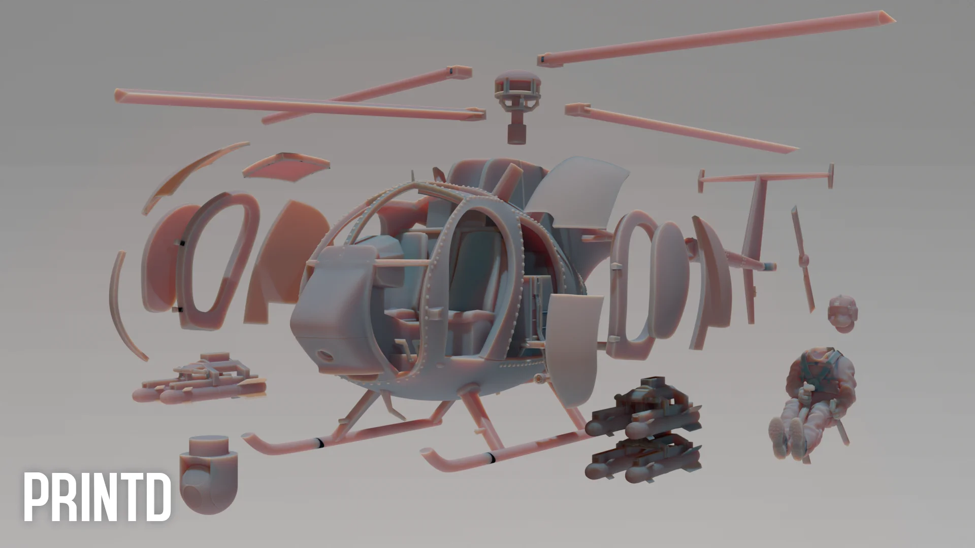 AH-6I Light Helicopter - Modern Warfare Wargame Resin Models Zona Alpha product image (2)