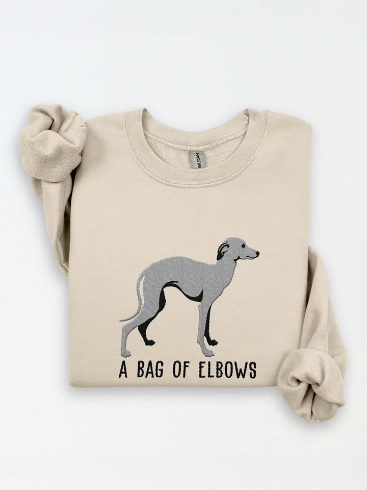 A Bag of Elbows Sweatshirt(Embroidered) of an Italian Greyhound(Blue) product image (1)