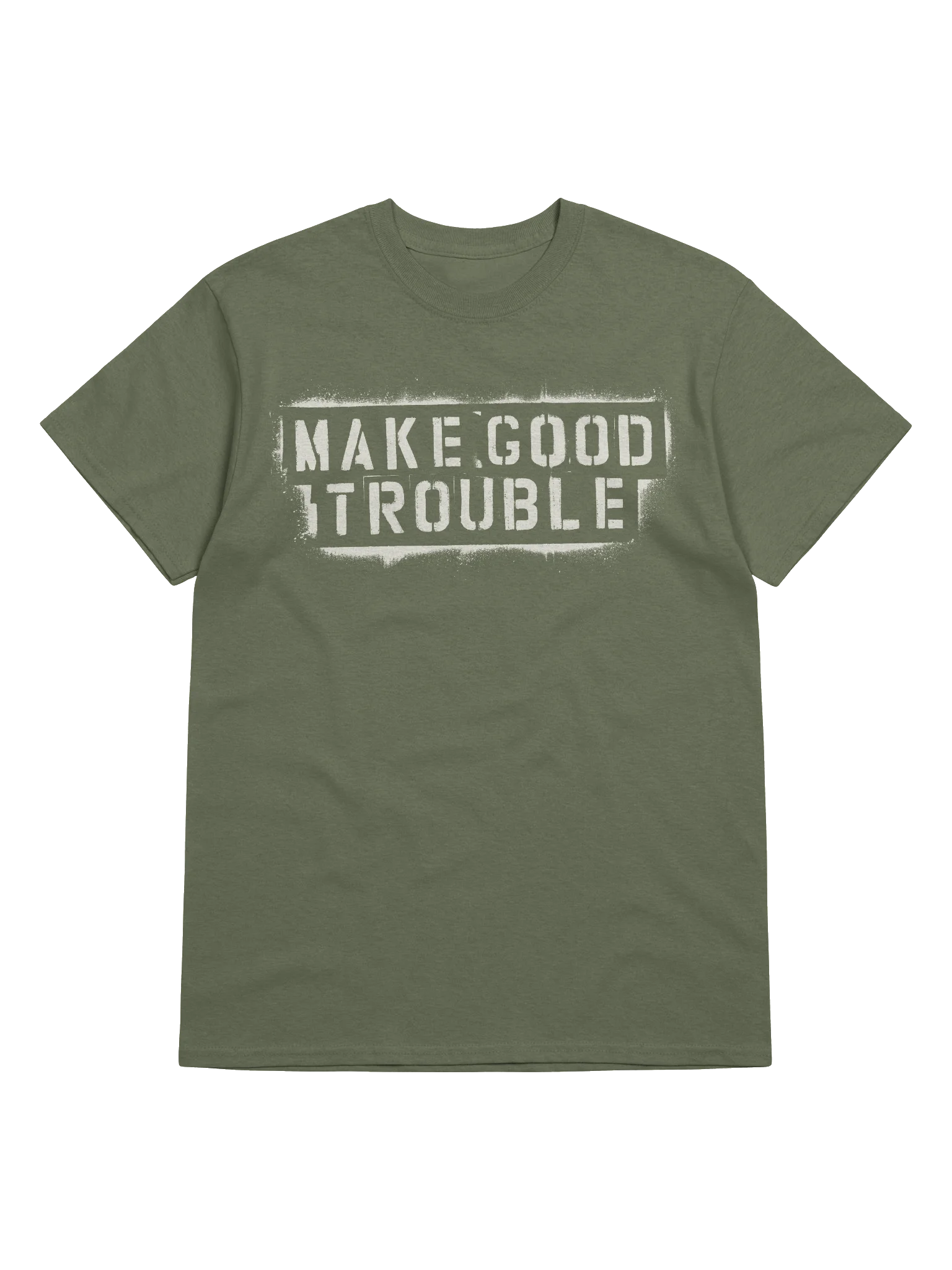 Make Good Trouble white stencil Gildan Heavyweight T-Shirt product image (52)