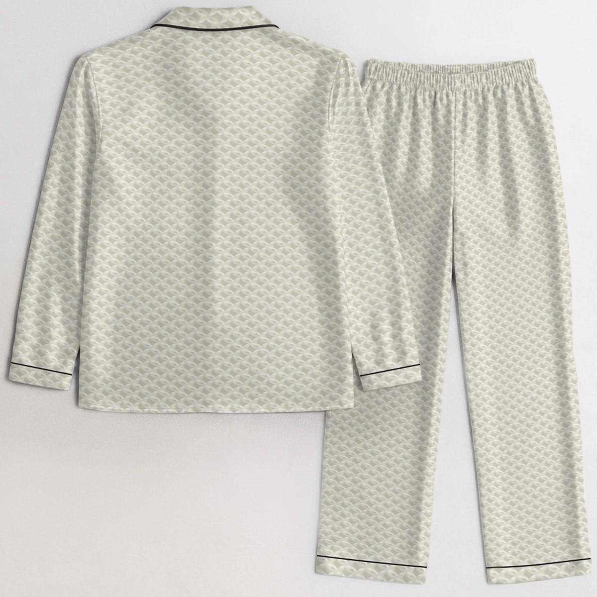 Ivory Geometric Satin Pajama Set product image (2)