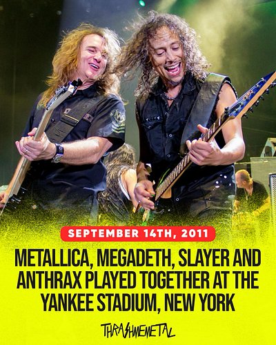 they all played “overkill” together. 15 years. time flies by…
🔥 time for a new “big four” gig?