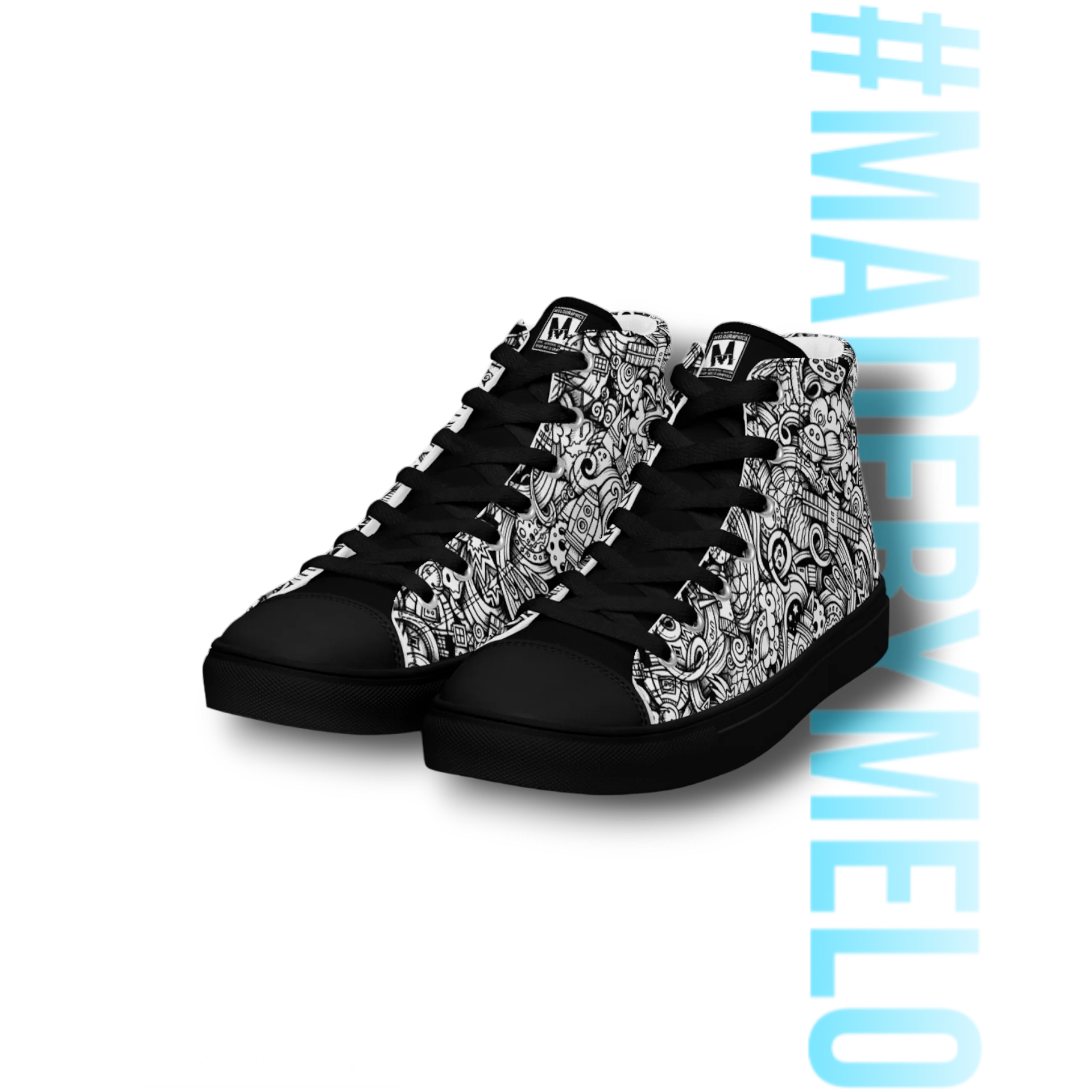Dark Space Scribble - Men's High Tops | #MadeByMELO product image (3)