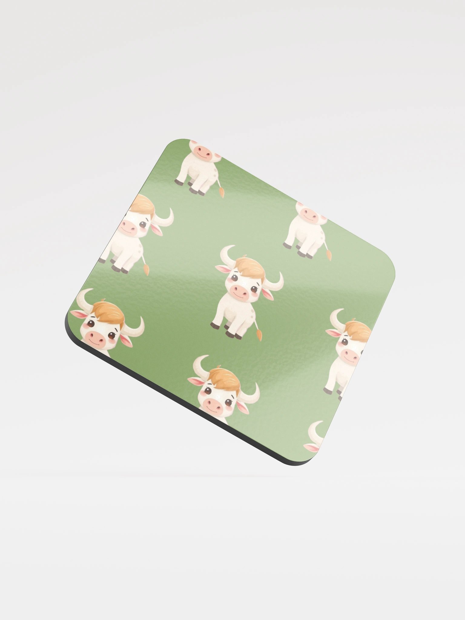 Charming Bull Glossed Cork Coaster product image (1)