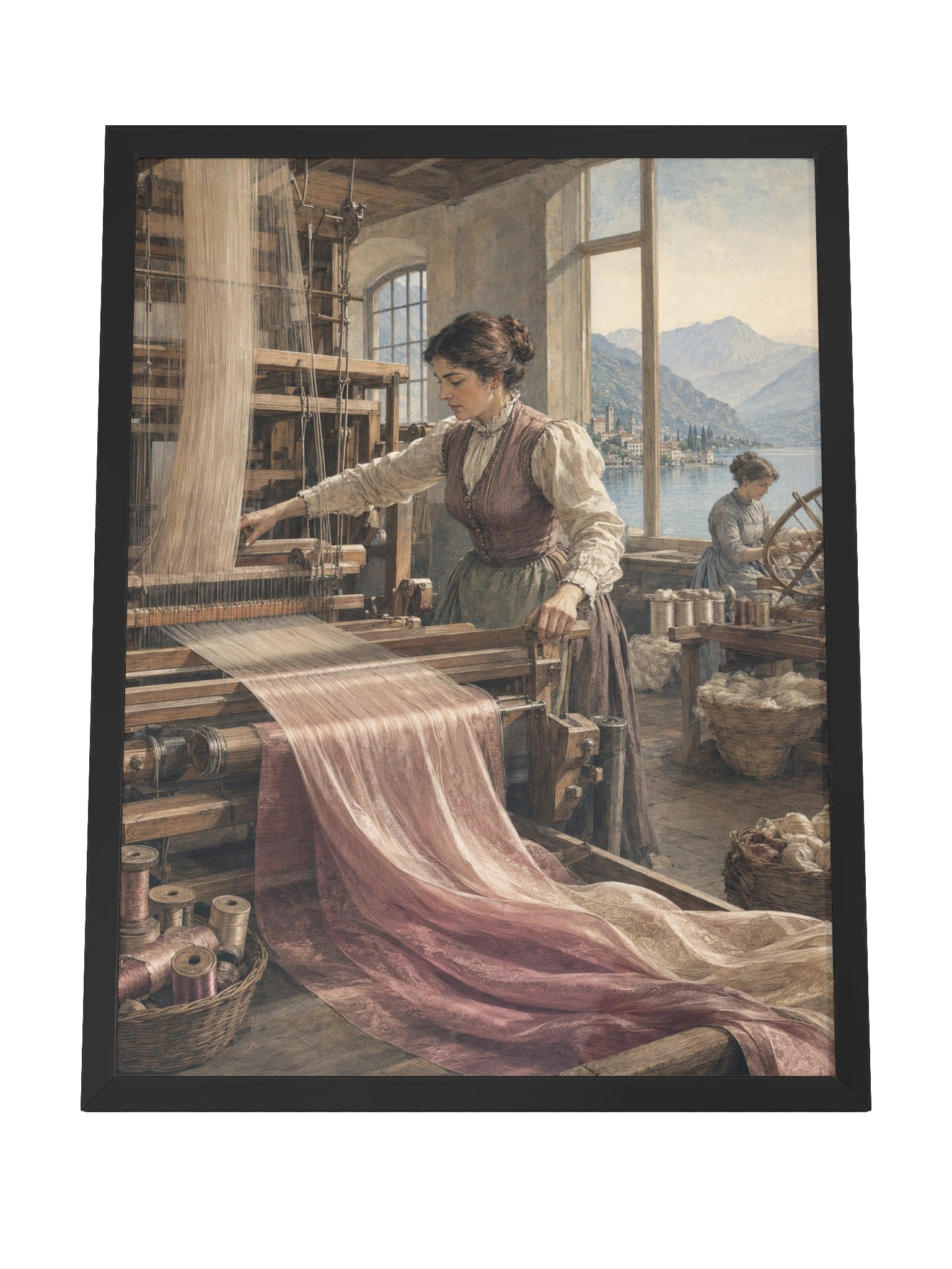 La Seta di Como — Framed Matte Art Print product image (8)