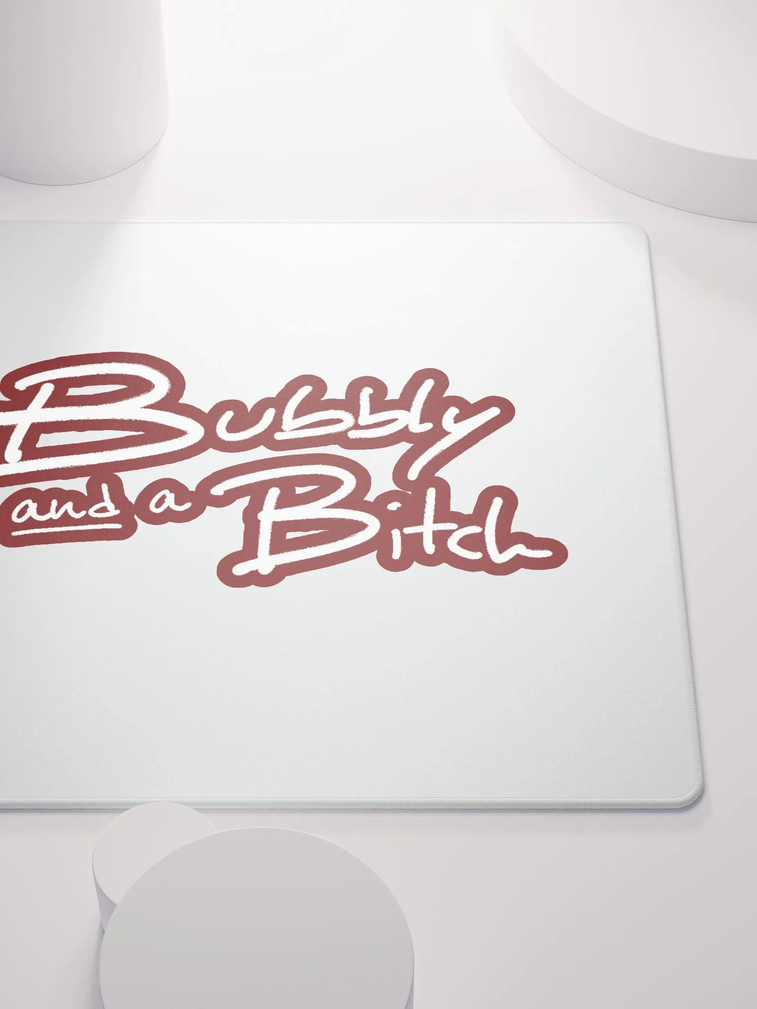 Bubbly and a B*tch (lined design, #6D1616) mouse pad product image (5)