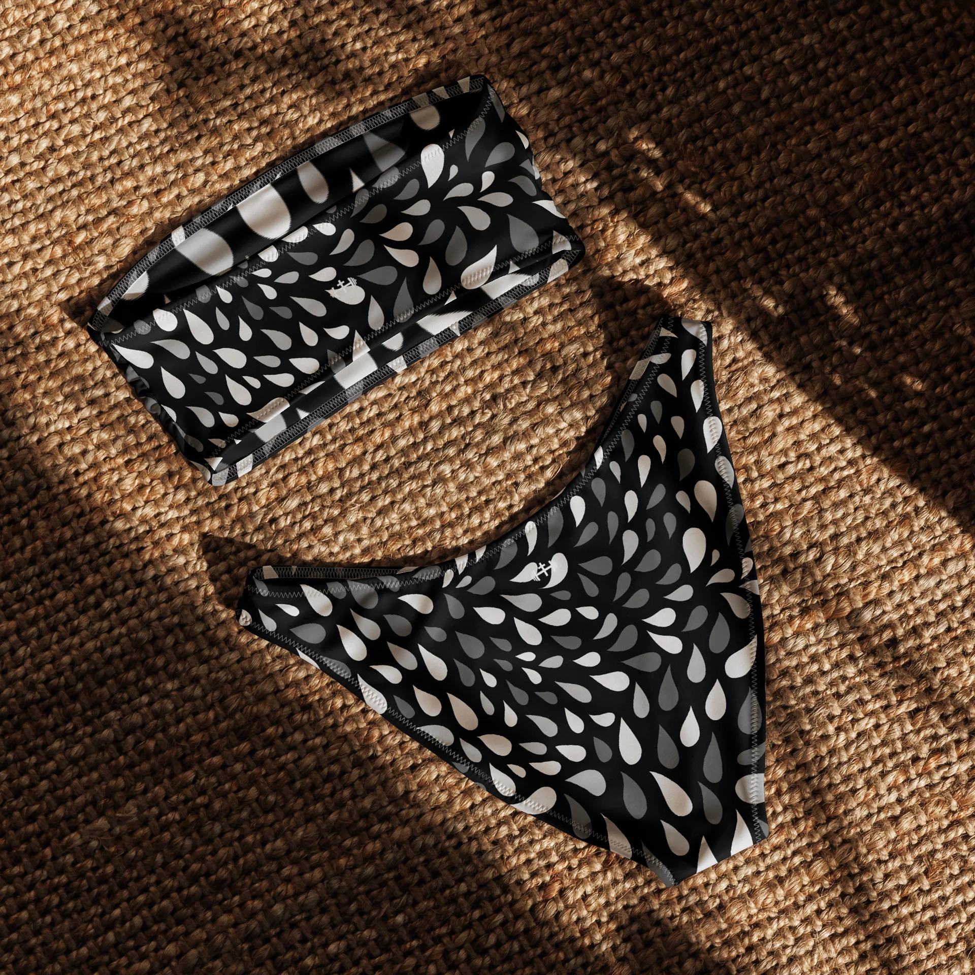 His House Womens Bandeau Bikini Set - Black Wave product image (5)