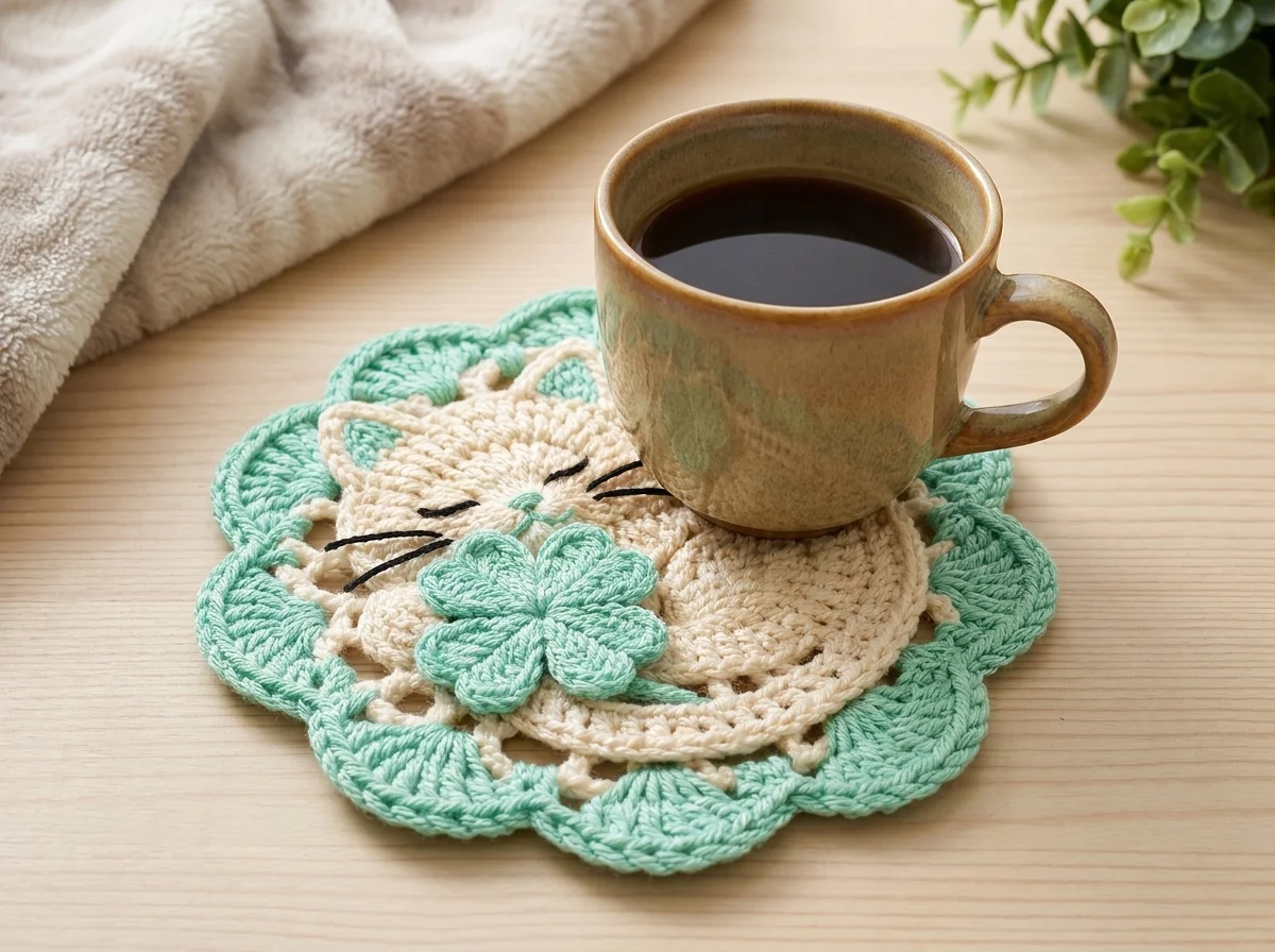 Sleeping Cat Crochet Coaster Pattern product image (7)