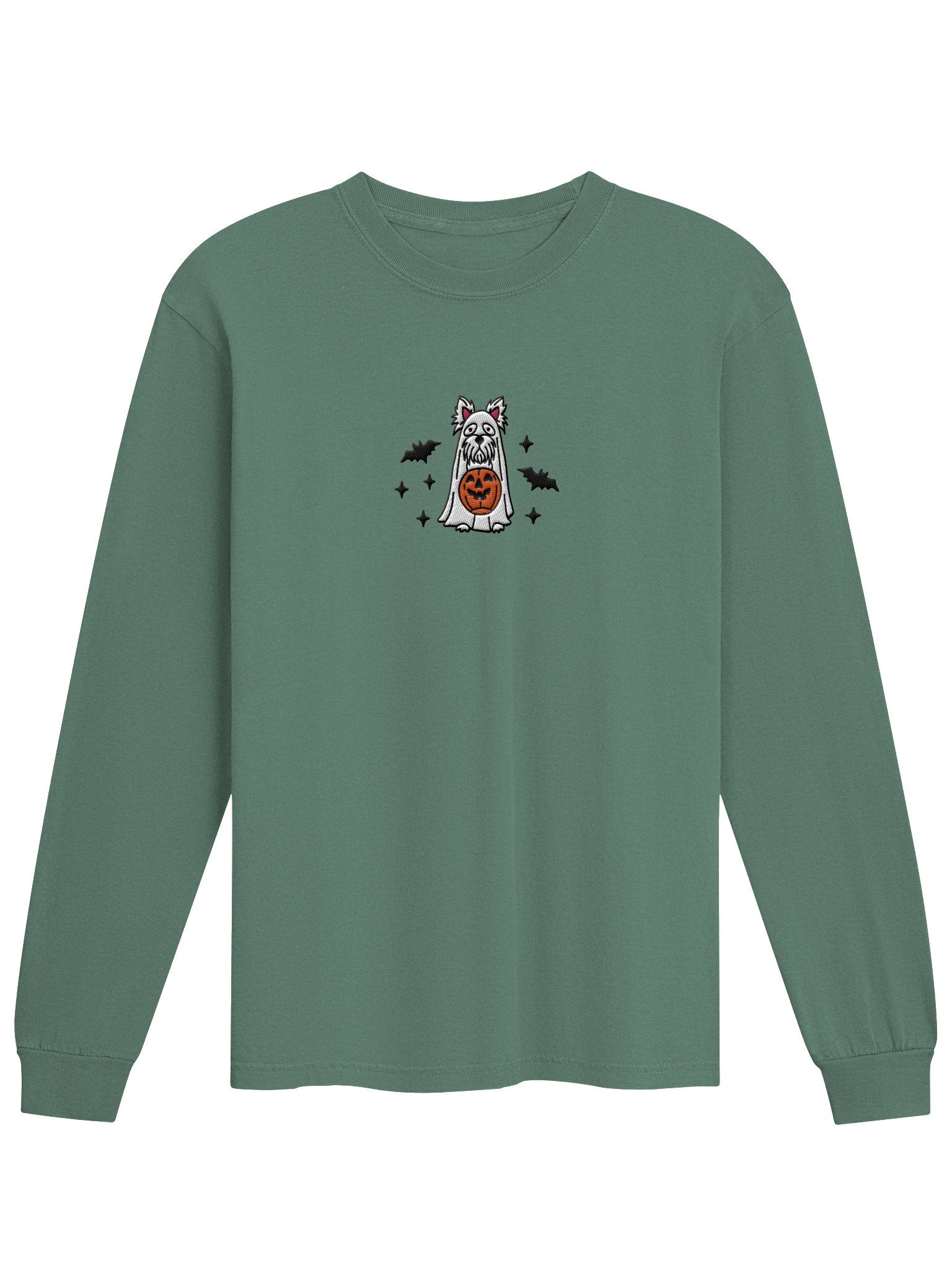 Halloween West Highland White Terrier(Westie) Embroidered Long-Sleeve T-Shirt product image (25)