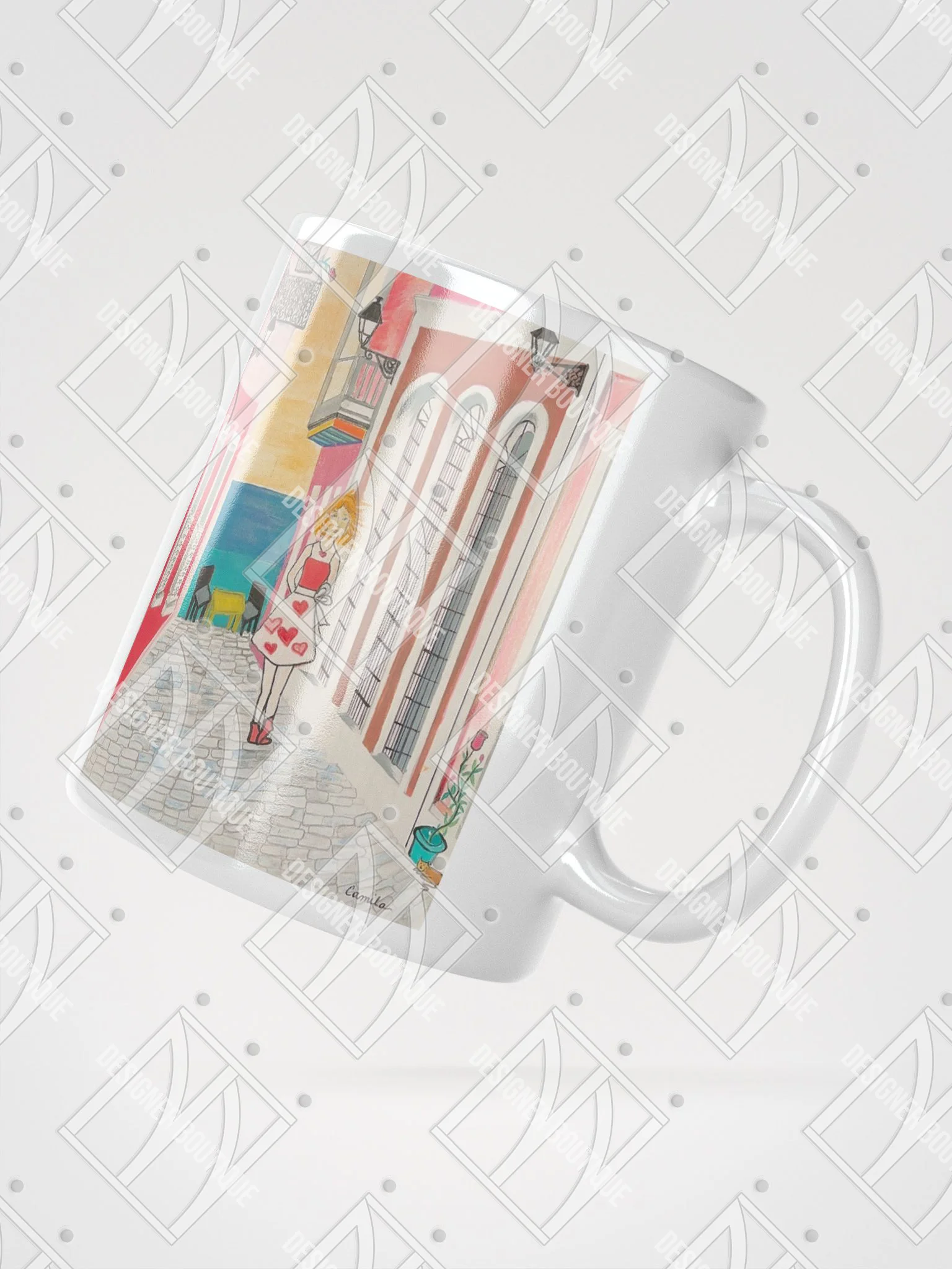 NN Designer Boutique x Camila Arraiza: Mug(Redhead) – Love is Brewing in Old San Juan product image (3)