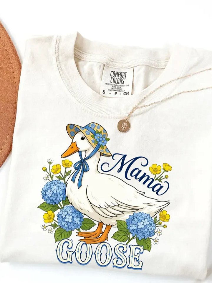 Vintage Mama Goose Flower Shirt - Cottagecore Mother's Day 2026 Tee product image (1)